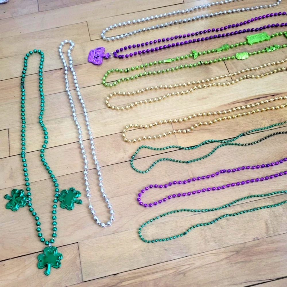 Set of 10 Mardi Gras Beads Necklaces